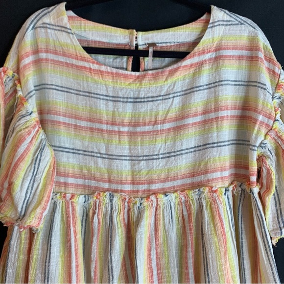 Free People Summer Nights Cotton Striped Wide Sleeve Tunic Dress, size S - Picture 5 of 13